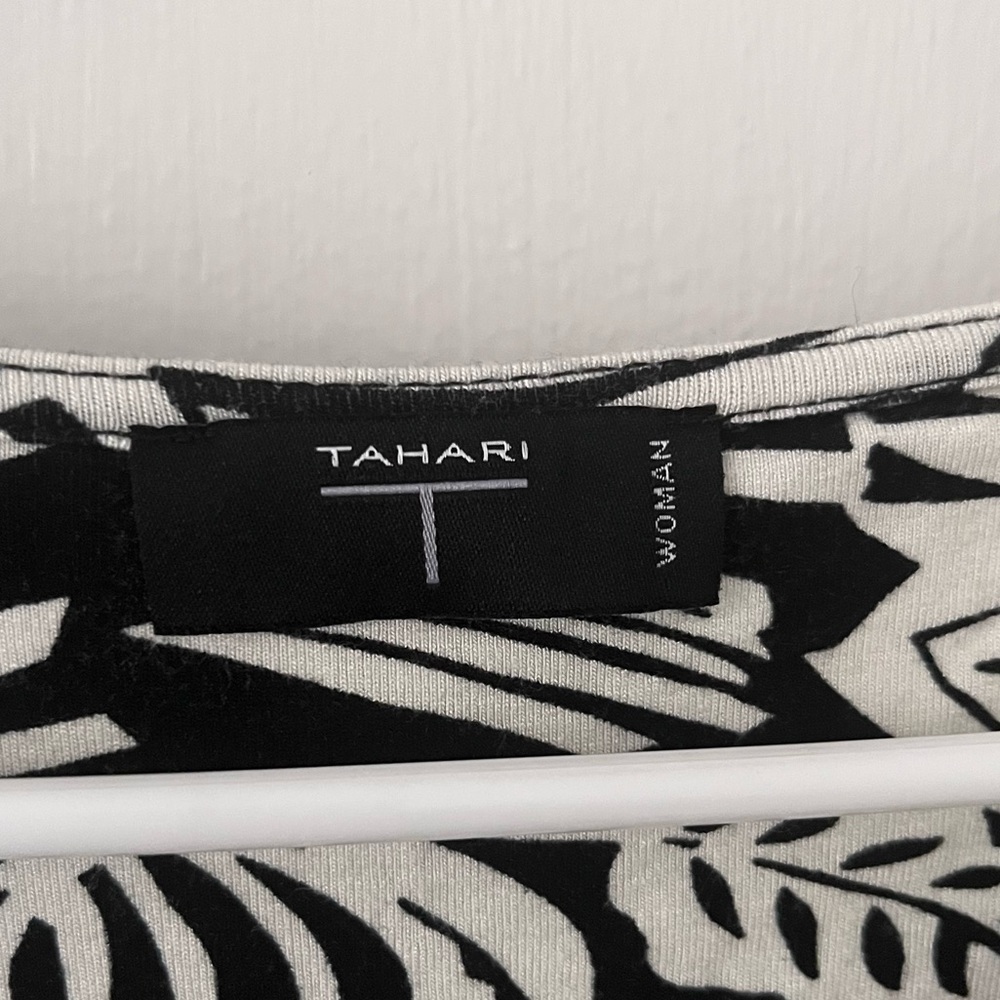 Tahari Mini Dress Black & White Floral 1X Plus Size - Picture 2 of 11